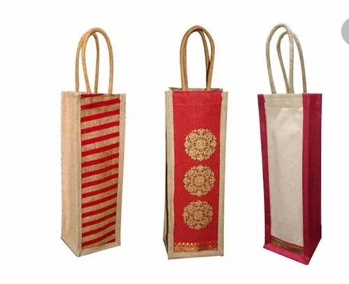 Jute  Bottle Gift Bags 